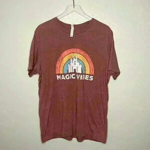 Bella*Canvas "Magic Vibes" Disney Castle Pink T-Shirt XL